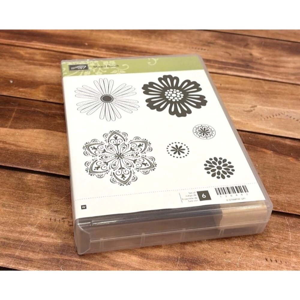 STAMPIN' UP! 128442 MIXED BUNCH WOOD MOUNTED RUBBER STAMP SET OF 6 FLOWER SPRING